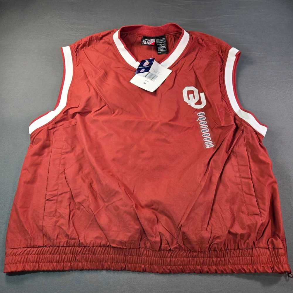 Team Athletics Oklahoma Sooners Men's XL Red V-Neck Windbreaker Lightweight Vest